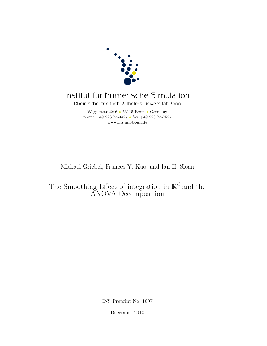 The Smoothing Effect of Integration in R and the ANOVA Decomposition