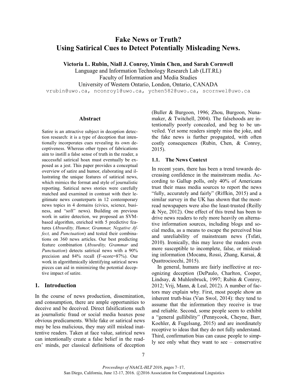 Using Satirical Cues to Detect Potentially Misleading News