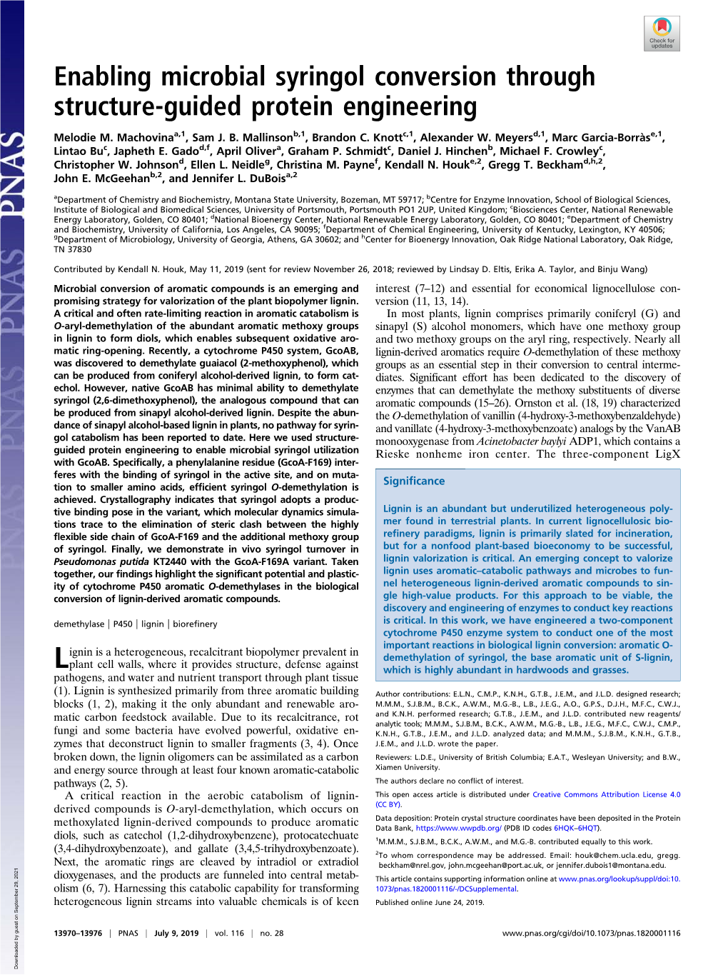 Enabling Microbial Syringol Conversion Through Structure-Guided Protein Engineering