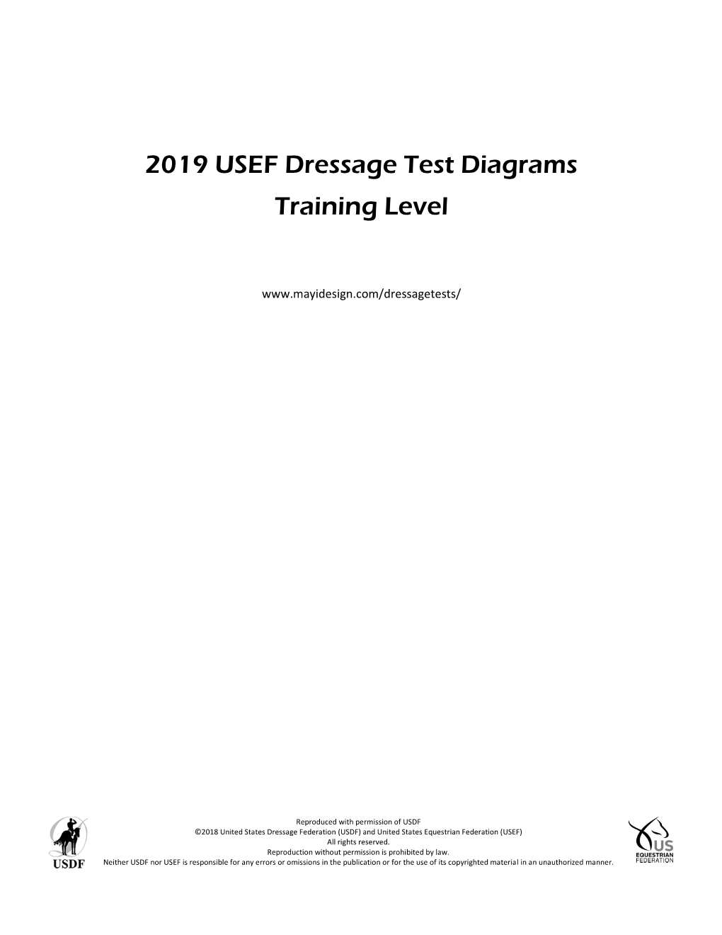 2019 USEF Dressage Test Diagrams Training Level