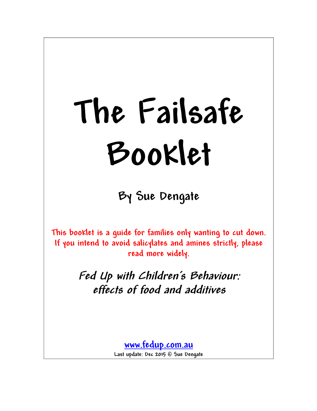 Failsafe Booklet