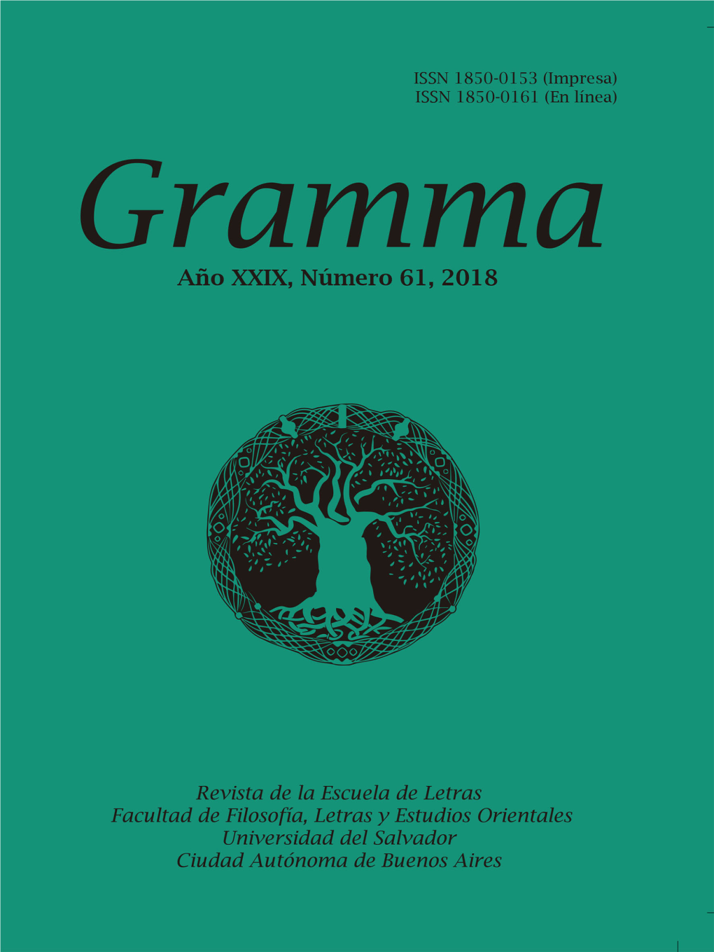 Gramma. Año XXIX, Número 61, 2018