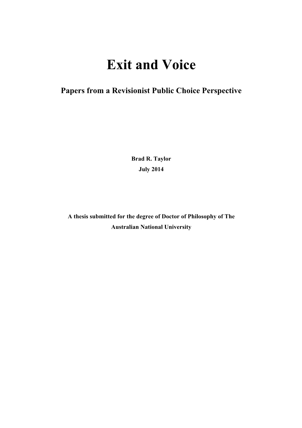 Exit and Voice