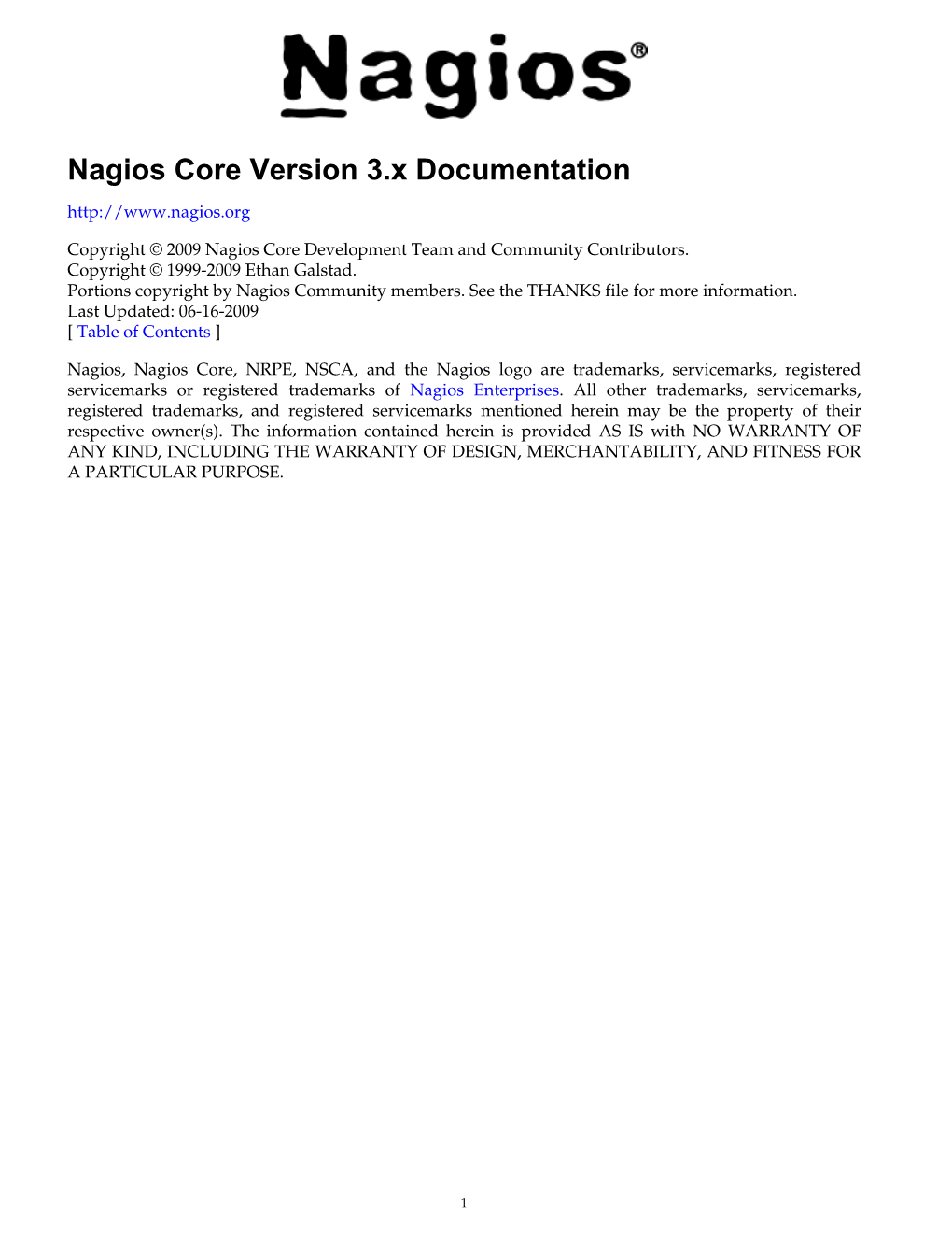 Nagios Core Version 3.X Documentation