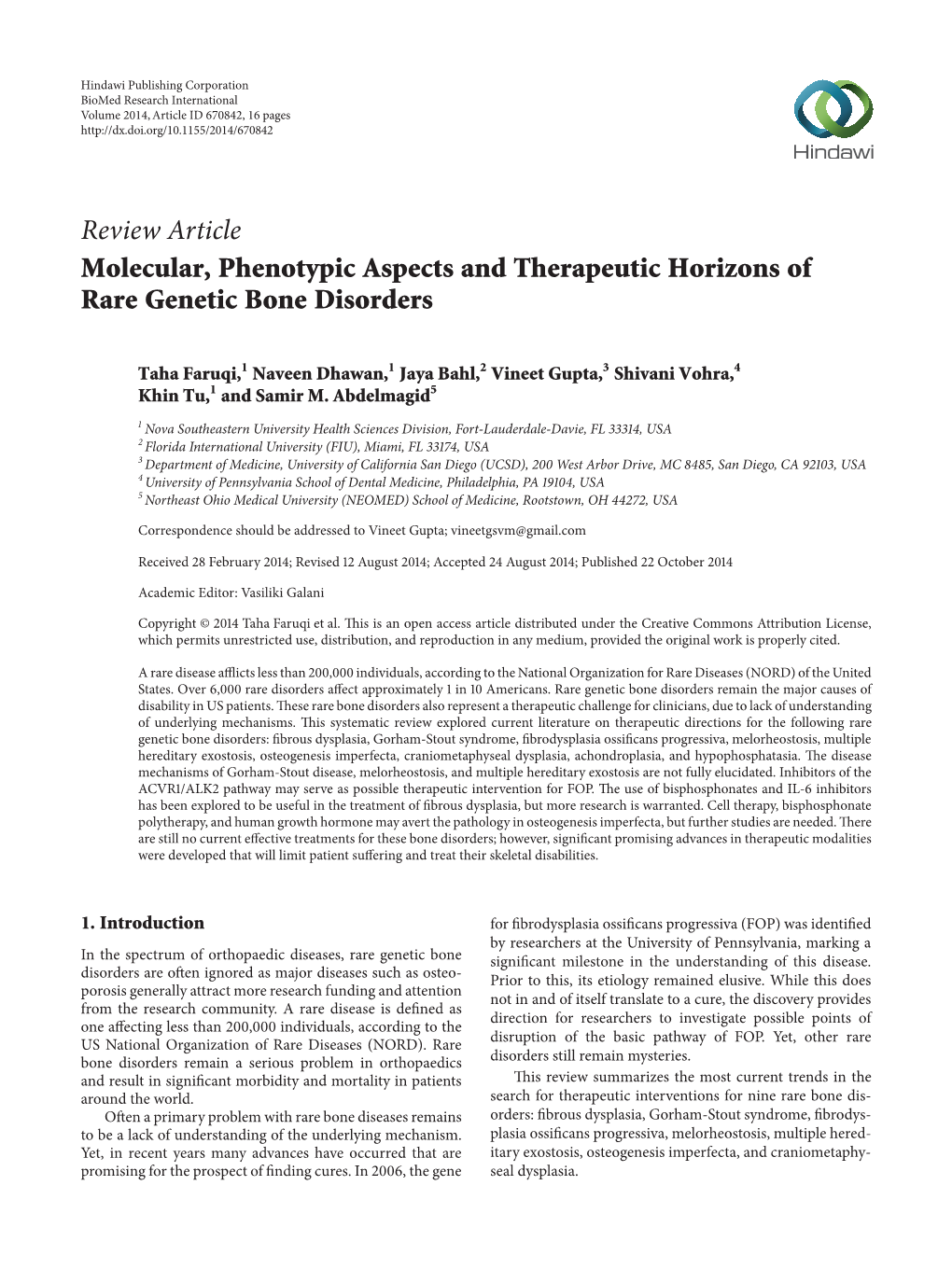 Molecular, Phenotypic Aspects and Therapeutic Horizons of Rare Genetic Bone Disorders