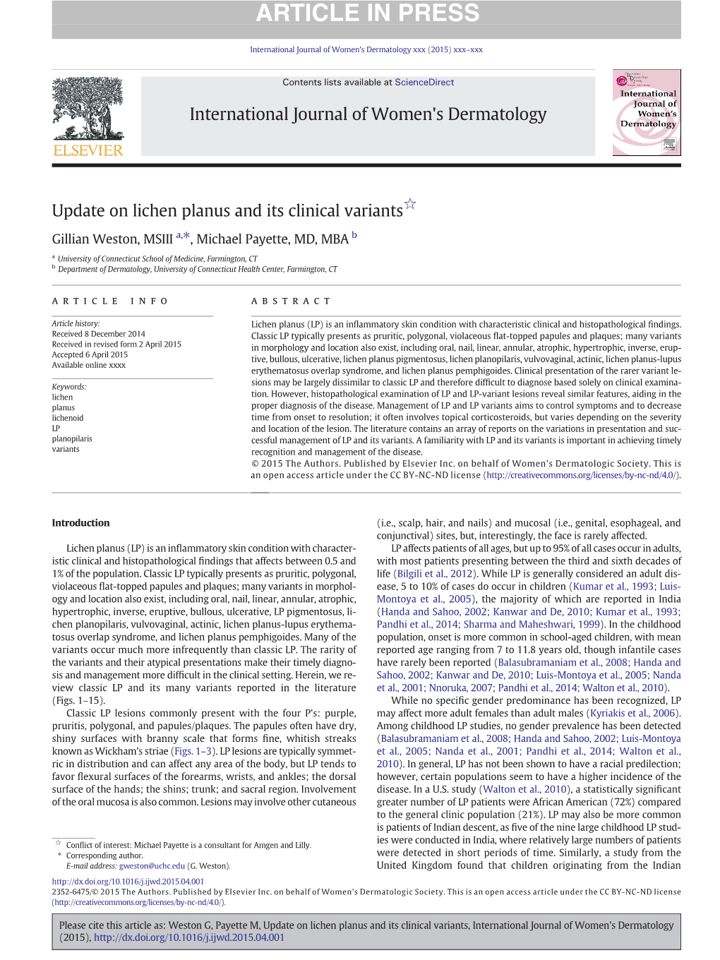 Update on Lichen Planus and Its Clinical Variants☆