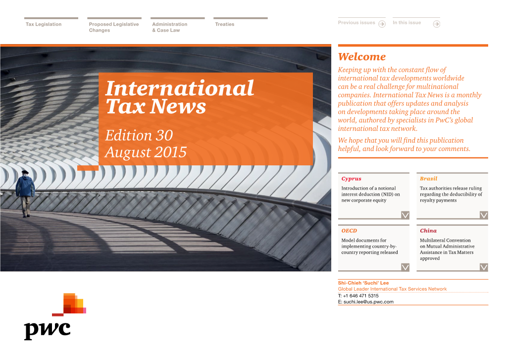 International Tax News. Edition 30 August 2015