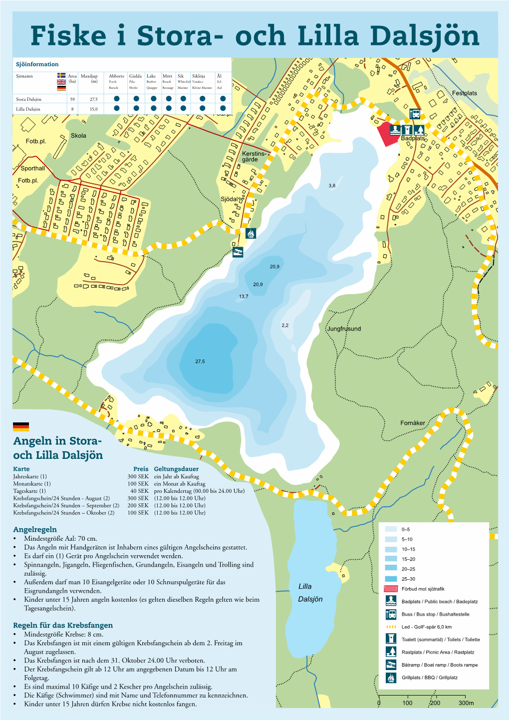 Fiske I Stora- Och Lilla Dalsjön Assarsgården Sjöinformation