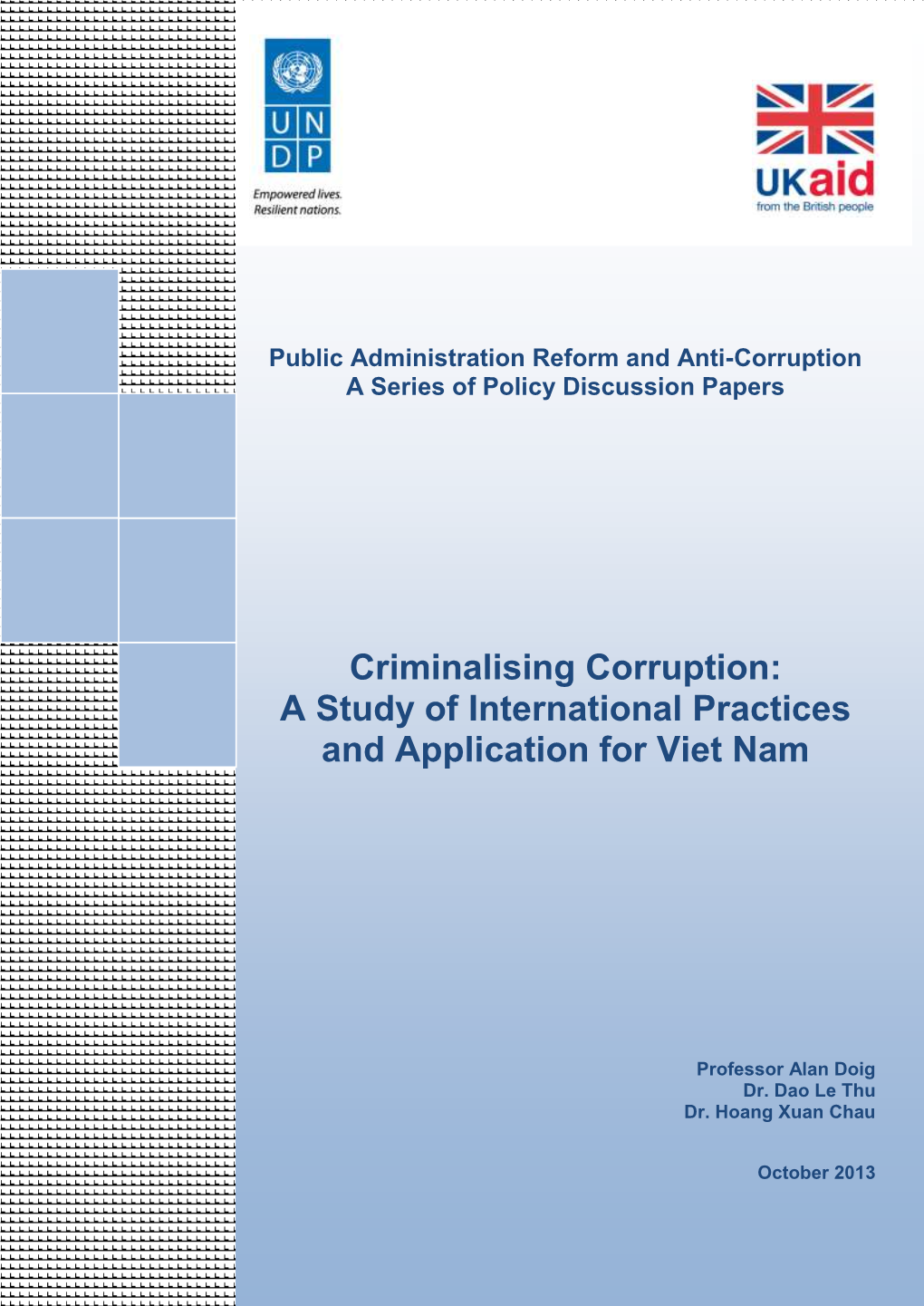 Corruption in Viet Nam: External and Internal Reviews of Corruption, Causes and Consequences in Viet Nam