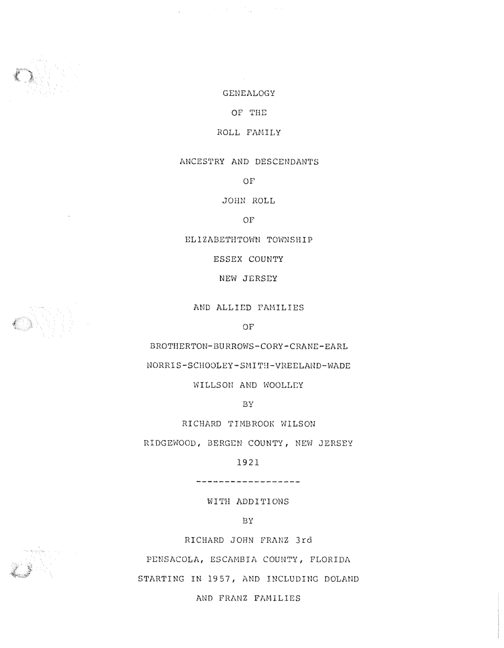 Genealogy of the Roll Family Ancestry and Descendants