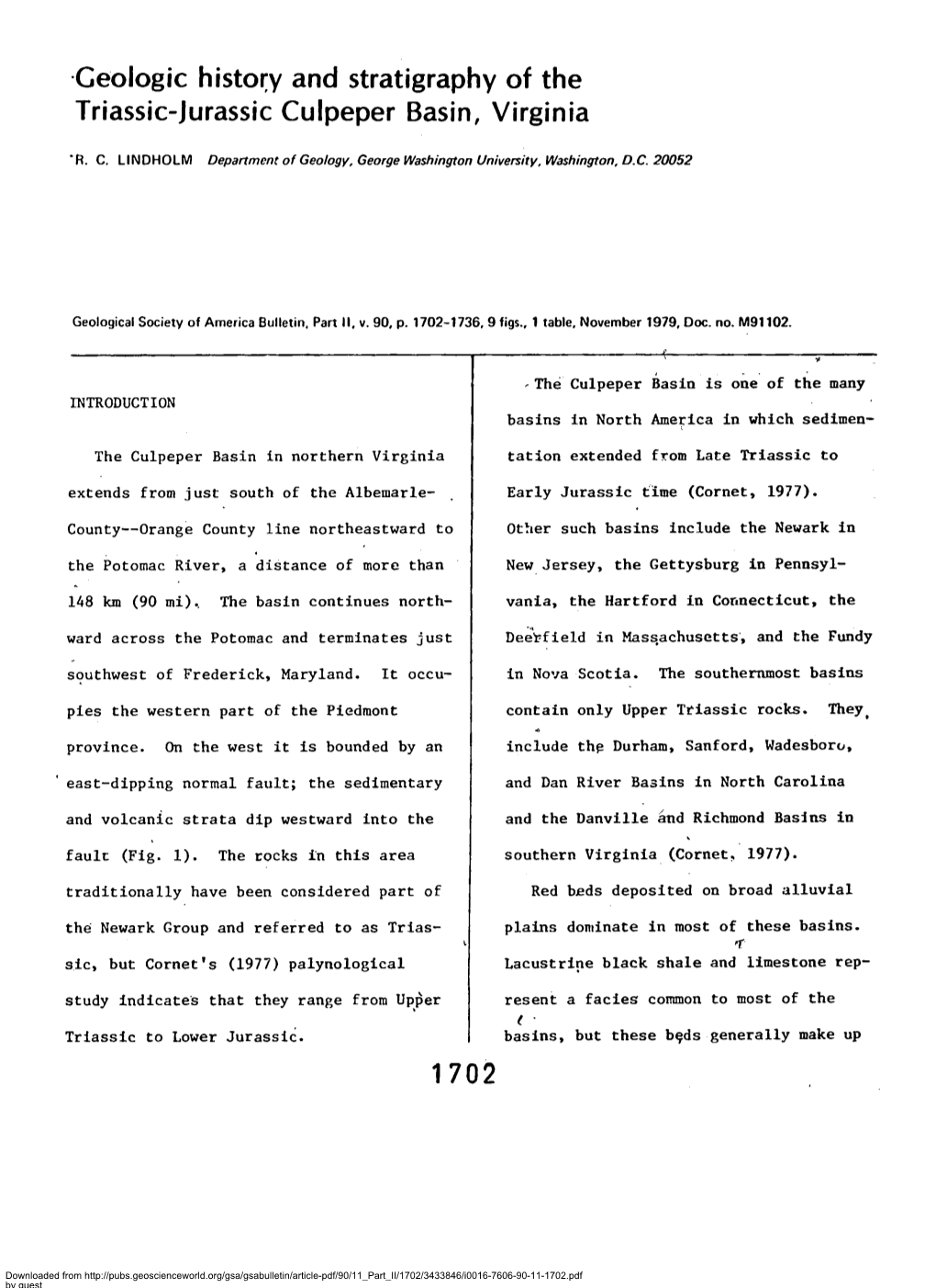 Geologic History and Stratigraphy of the Triassic-Jurassic Culpeper Basin, Virginia