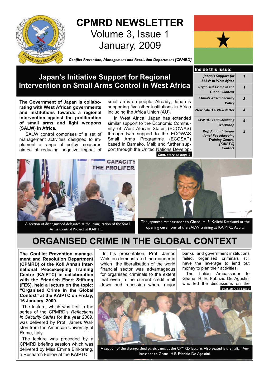 CPMRD NEWSLETTER Volume 3, Issue 1 January, 2009