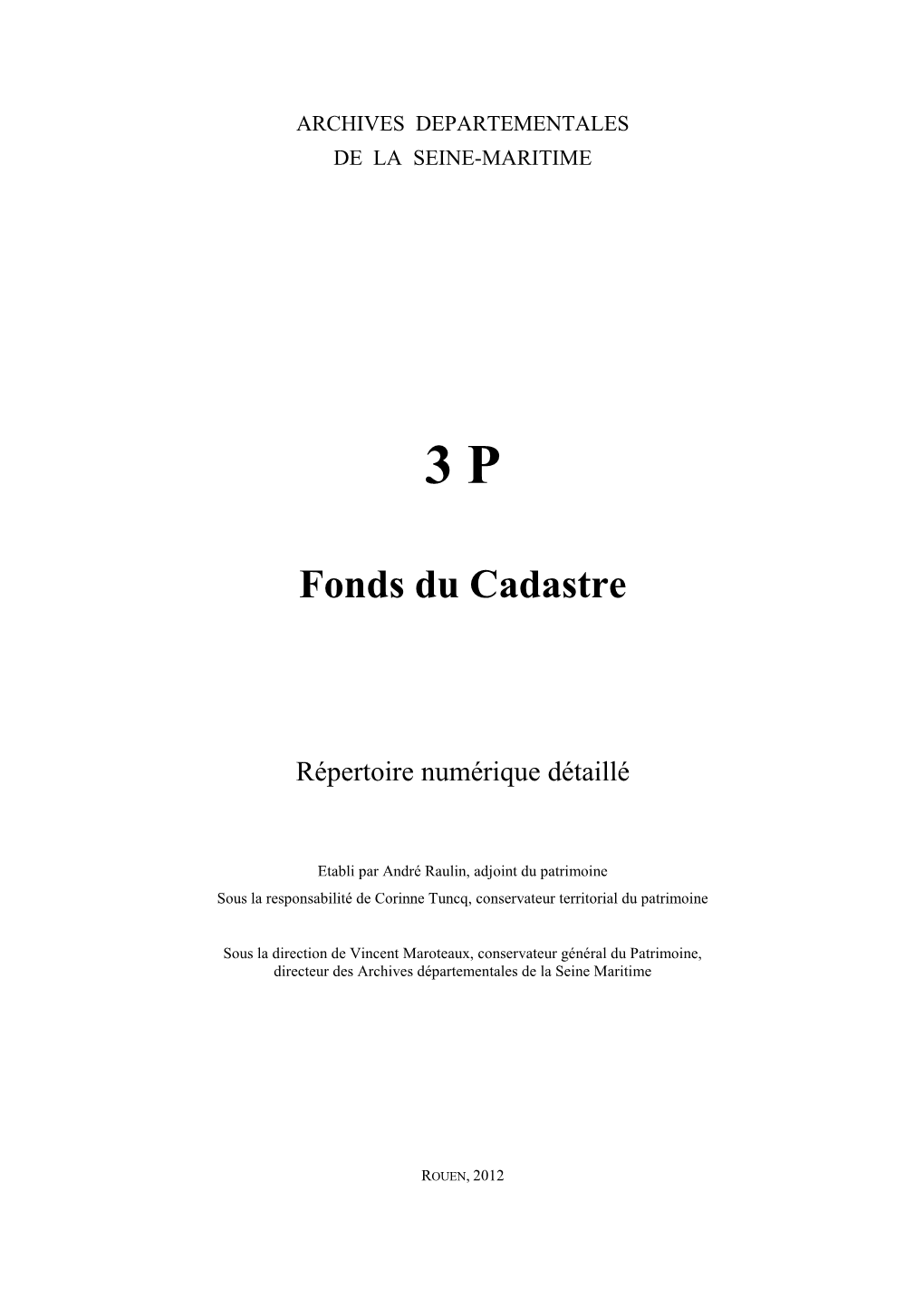 Fonds Du Cadastre