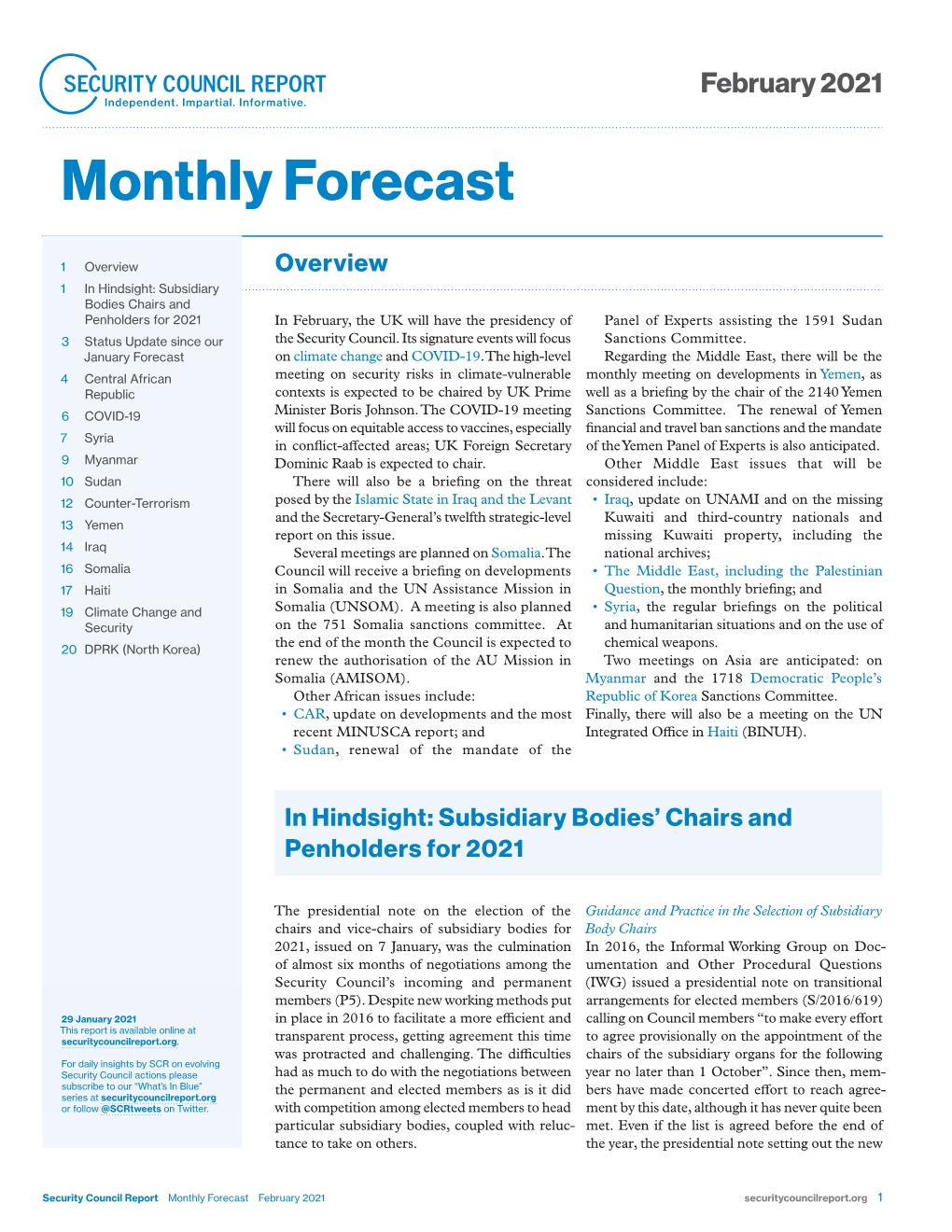 Monthly Forecast