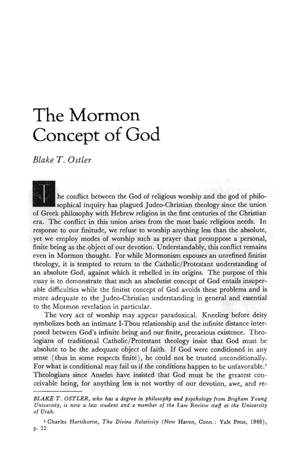 The Mormon Concept of God