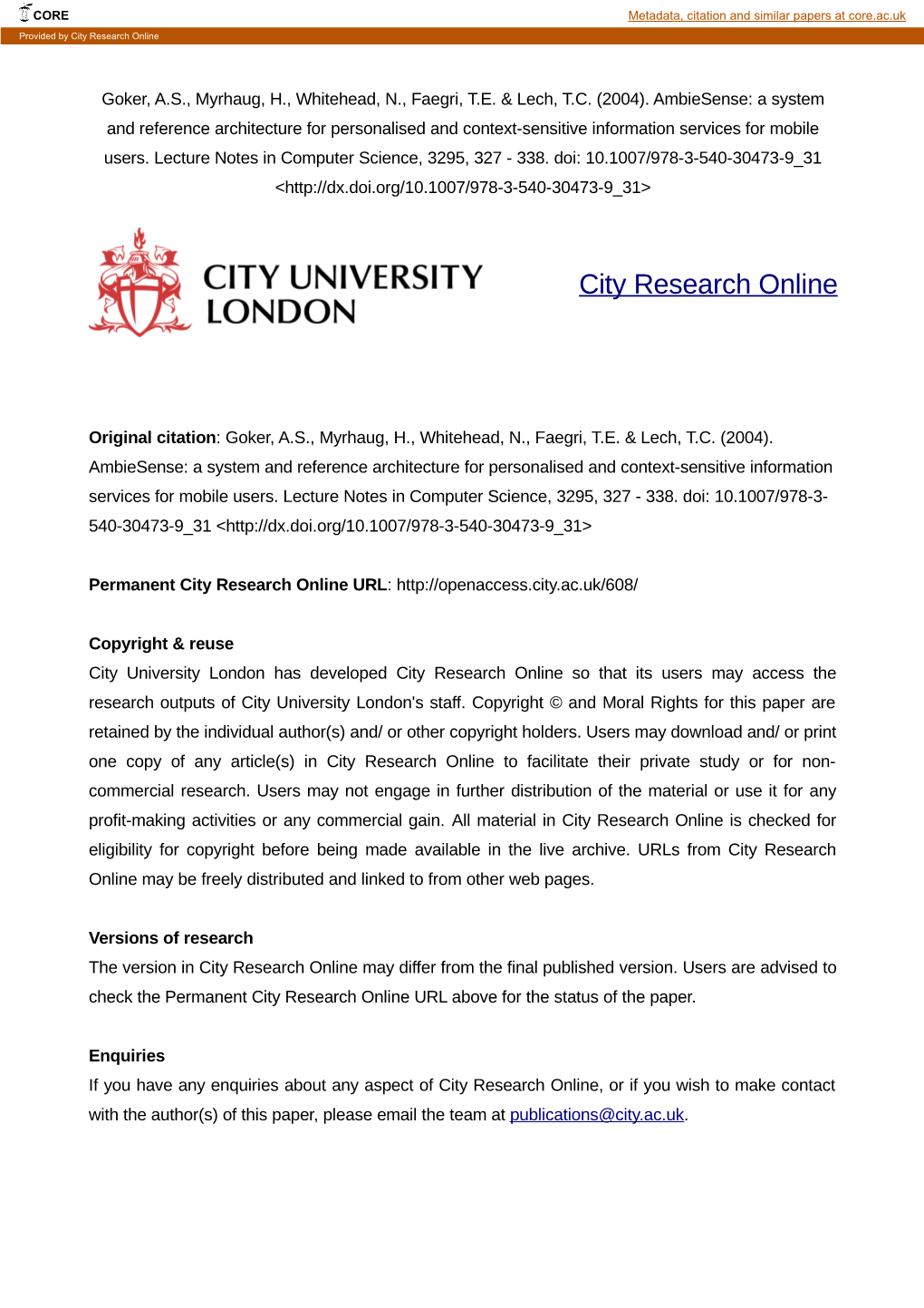 City Research Online