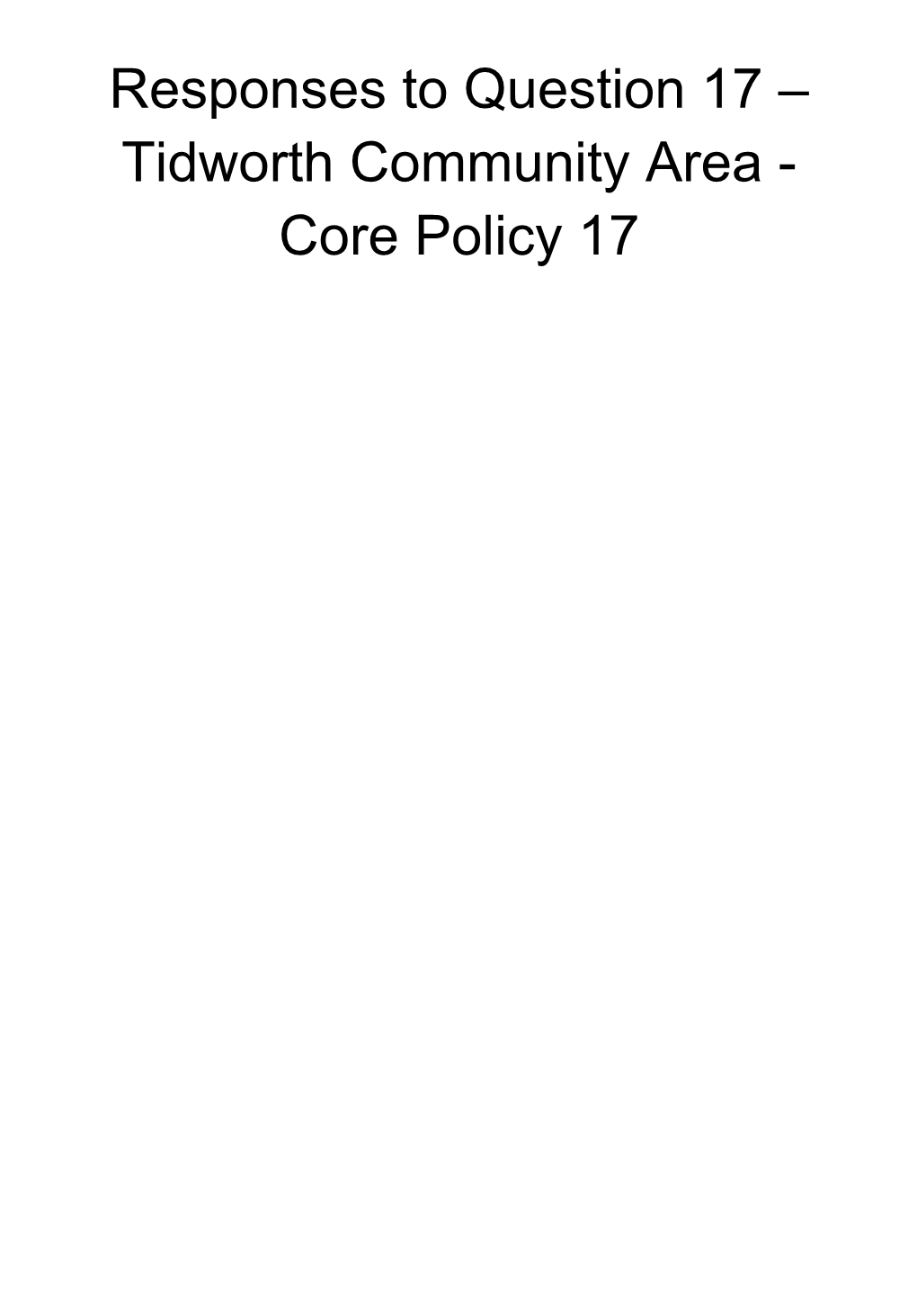 Tidworth Community Area - Core Policy 17