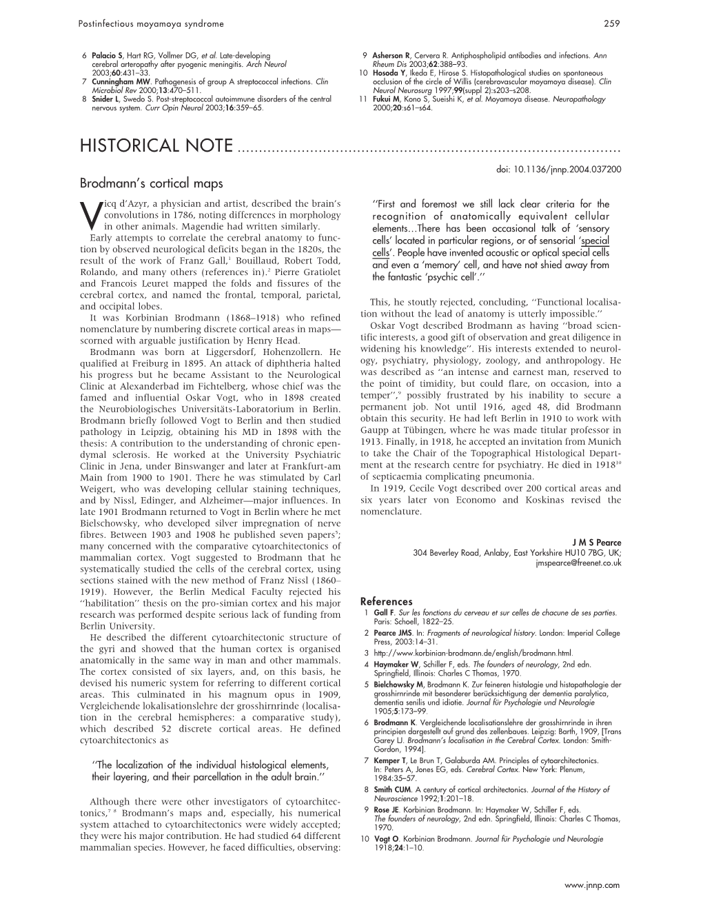 Brodmann's Cortical Maps