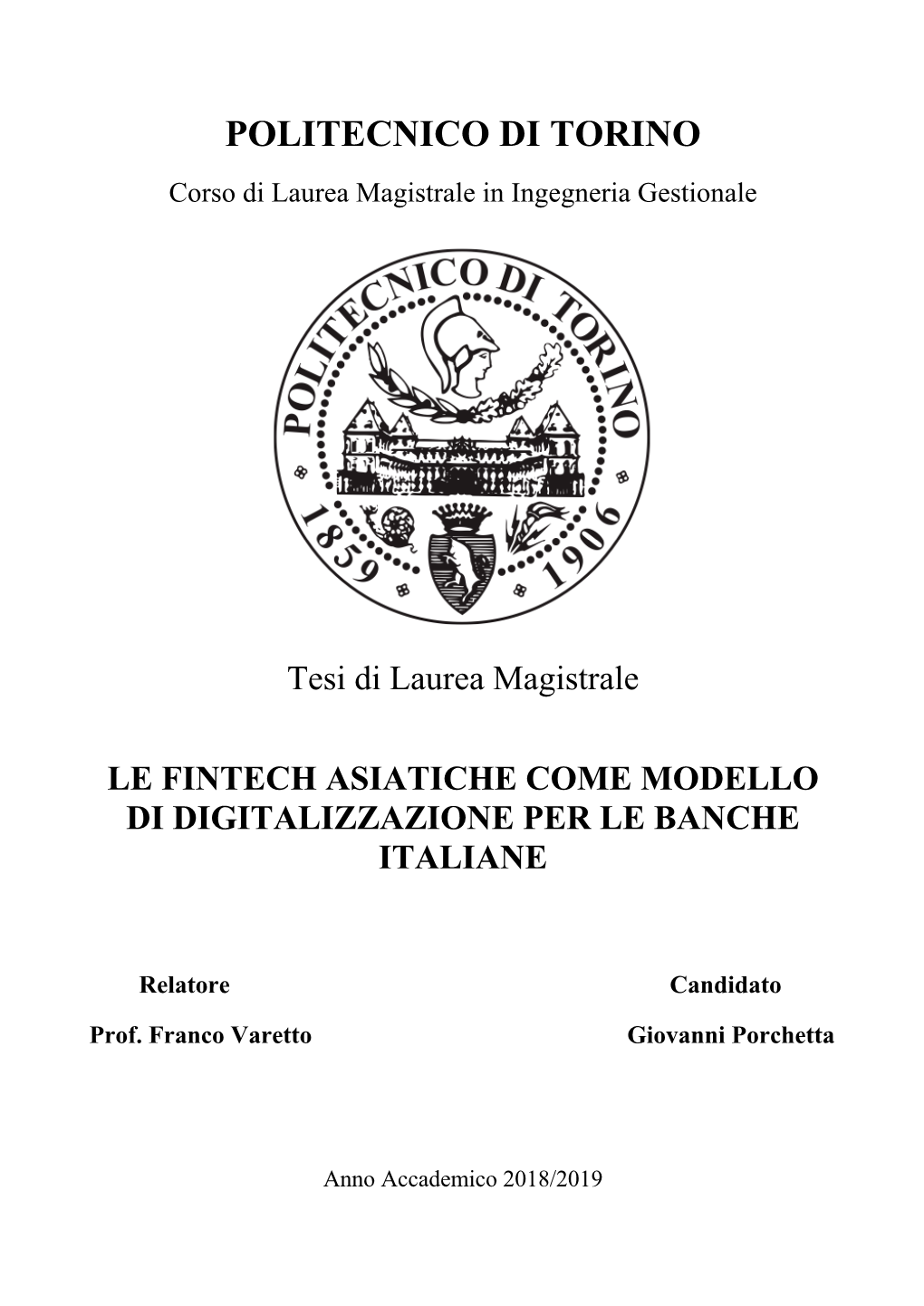 Tesi Di Laurea Magistrale LE FINTECH ASIATICHE COME