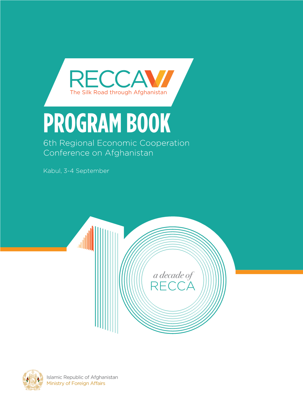 PROGRAM BOOK 6Th Regional Economic Cooperation Conference on Afghanistan