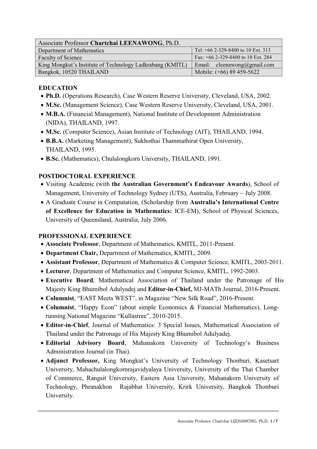 Operations Research), Case Western Reserve University, Cleveland, USA, 2002