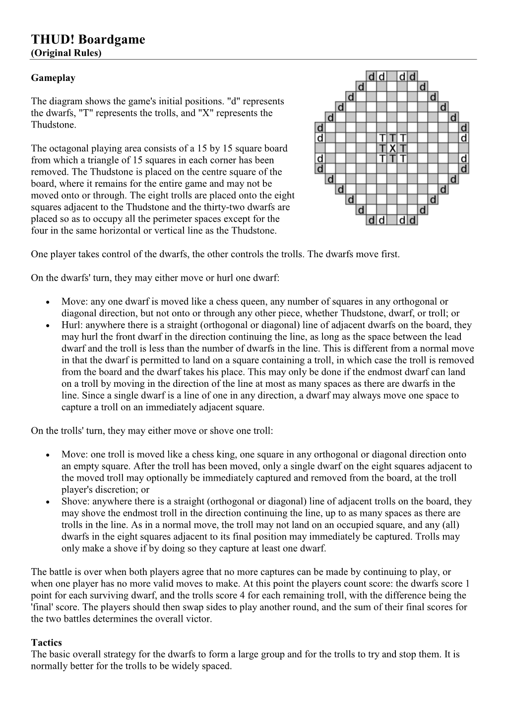 THUD! Boardgame (Original Rules)