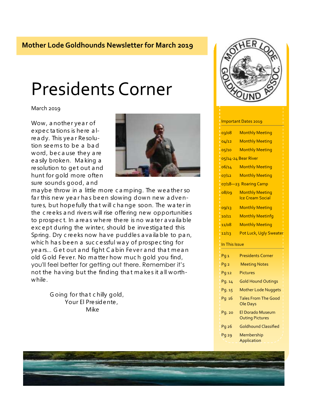 Presidents Corner March 2019