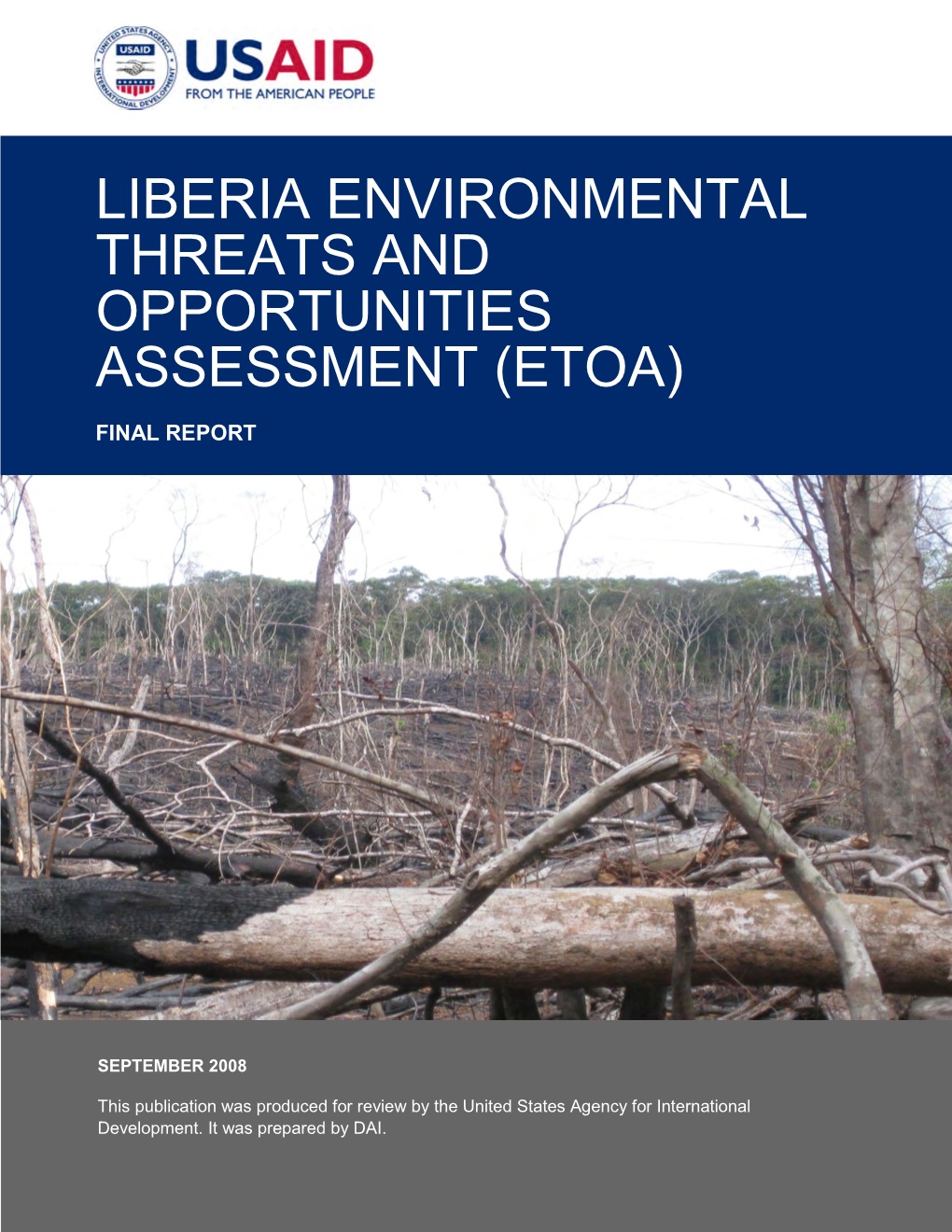 Liberia Environmental Threats and Opportunities Assessment (Etoa)