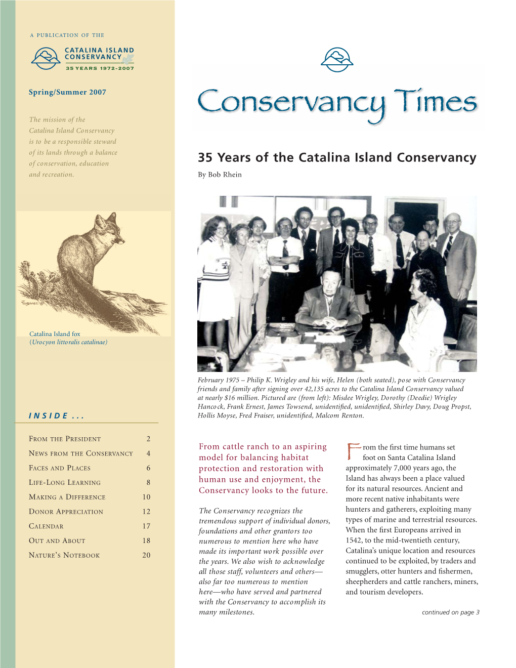 35 Years of the Catalina Island Conservancy and Recreation