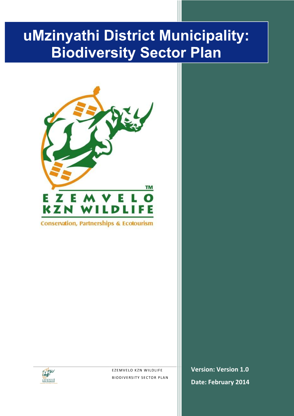 Umzinyathi District Municipality: Biodiversity Sector Plan