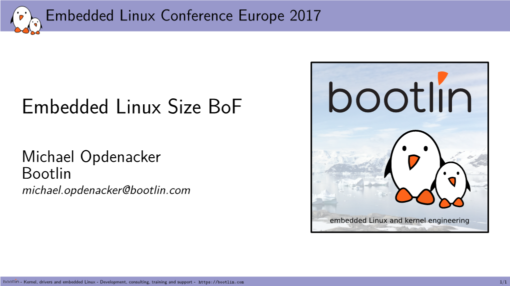 Embedded Linux Size Bof