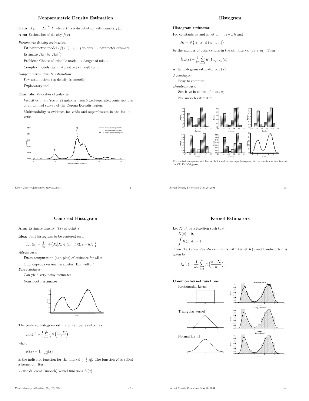 Nonparametric Density Estimation Histogram