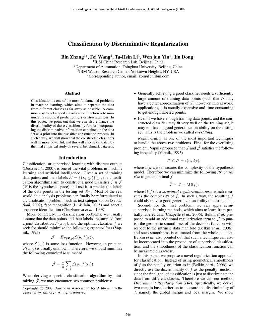 Classification by Discriminative Regularization