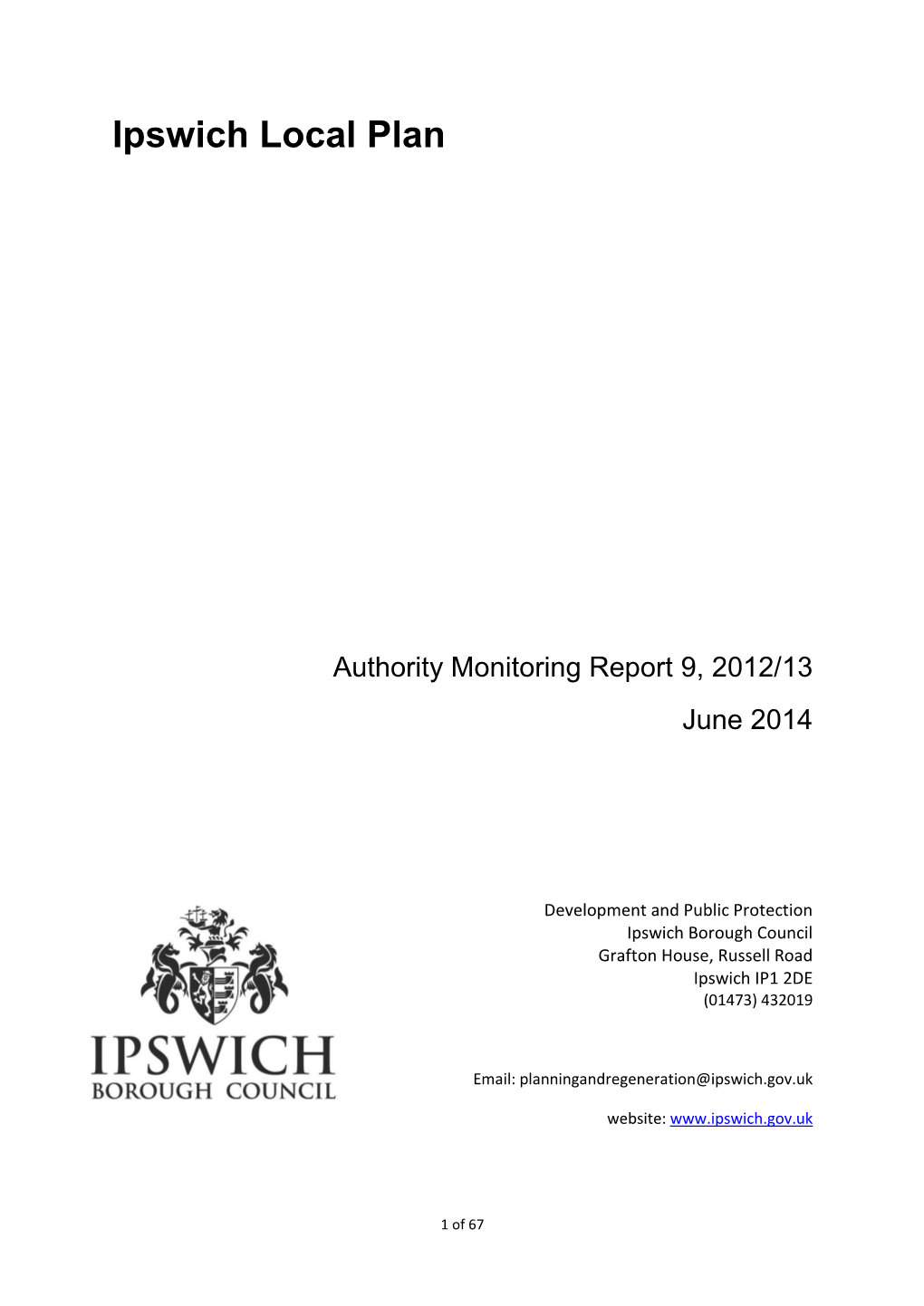 Authority Monitoring Report 2012/13