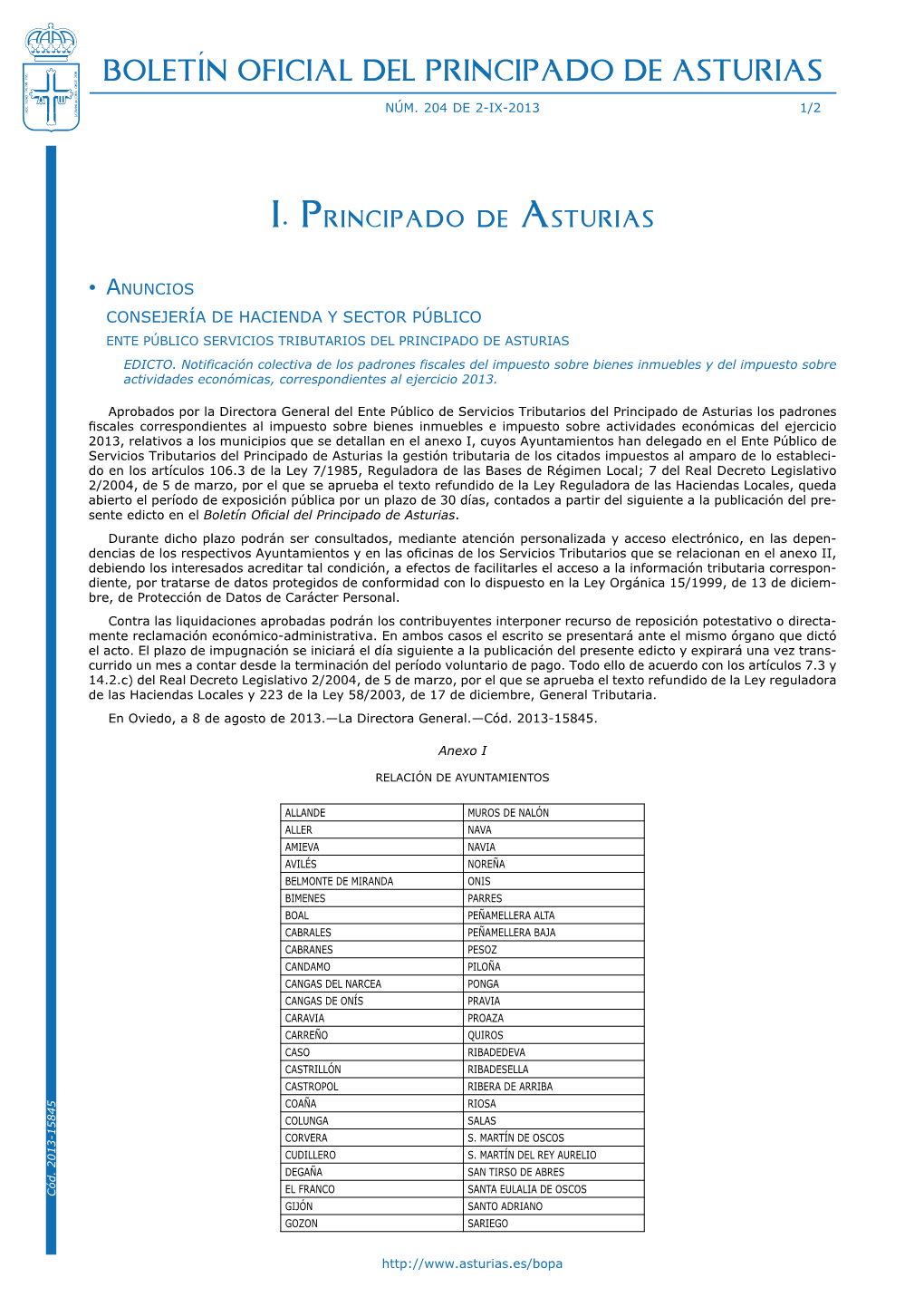 Boletín Oficial Del Principado De Asturias