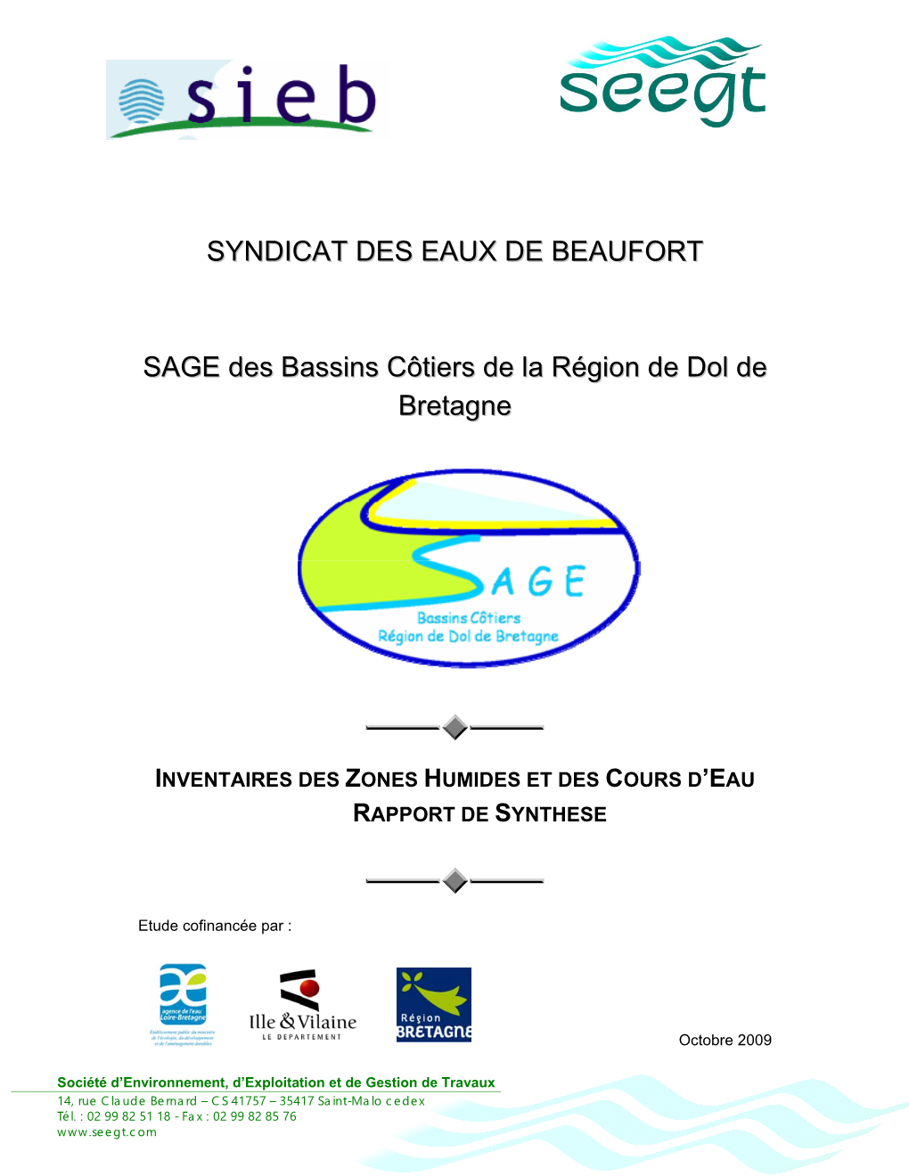 SYNDICAT DES EAUX DE BEAUFORT SAGE Des Bassins