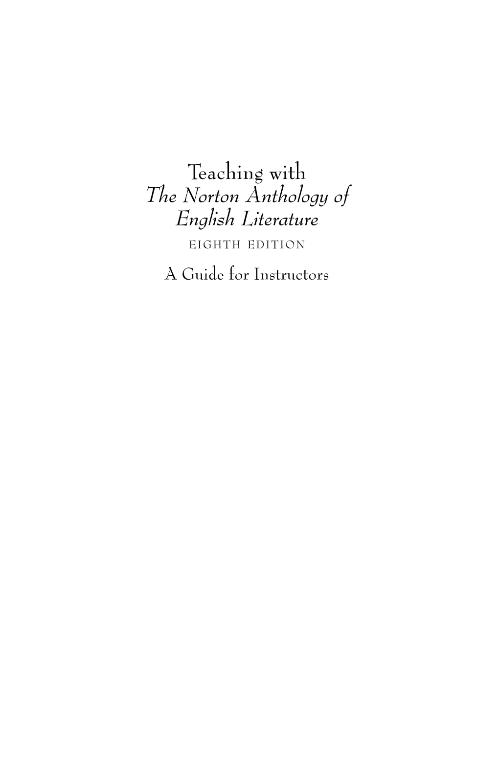 Teach NA Eng. Lit. #1591 Fm 8/25/06 8:03 AM Page I