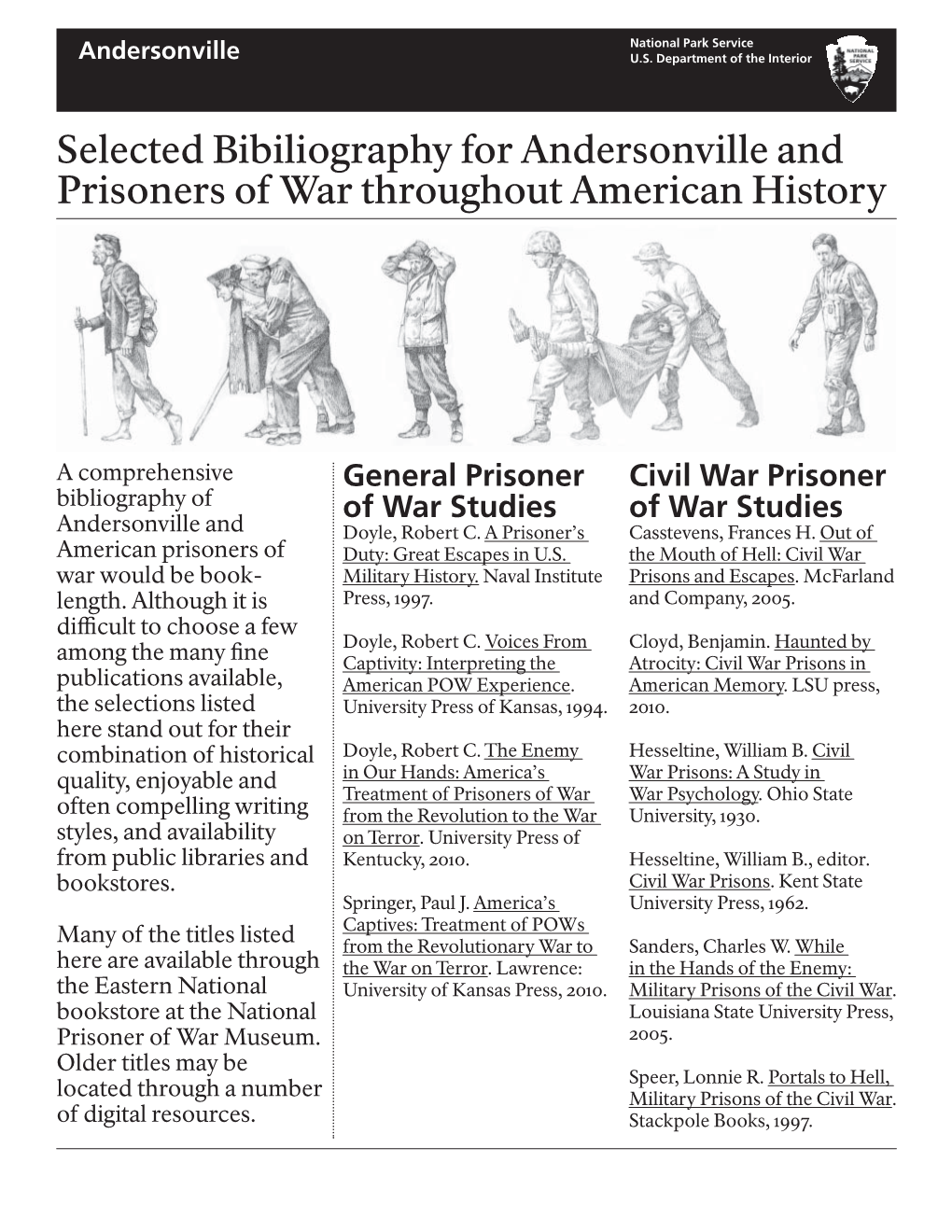 Selected Bibiliography for Andersonville and Prisoners of War Throughout American History