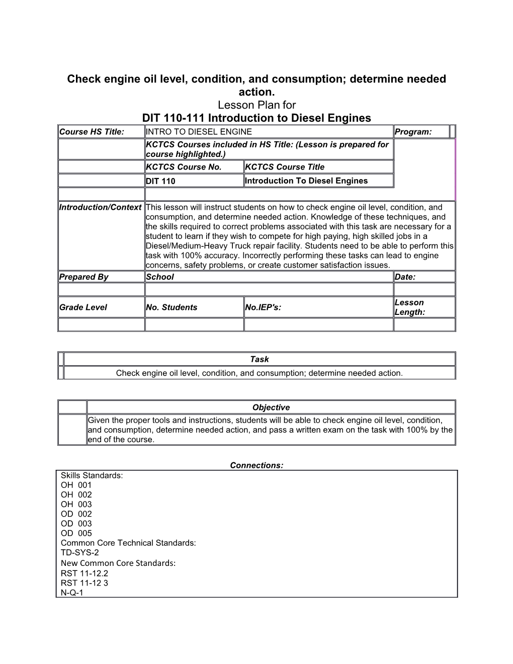 Check Engine Oil Level, Condition, and Consumption; Determine Needed Action