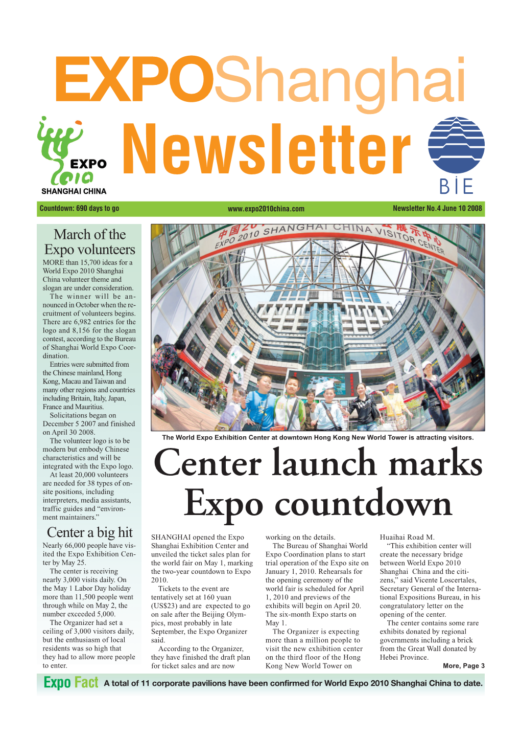 Center Launch Marks Expo Countdown