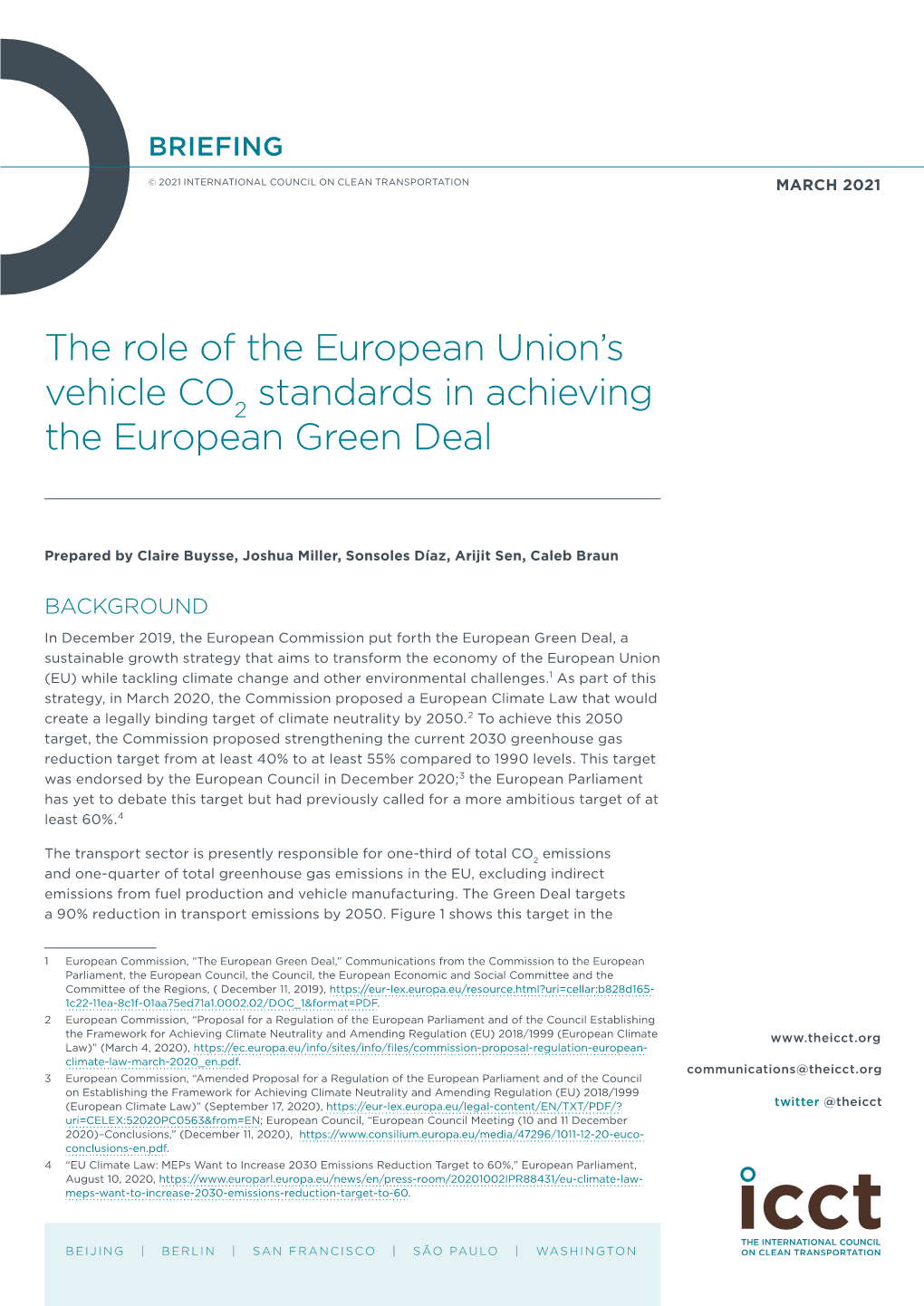 The Role of the European Union's Vehicle CO2 Standards in Achieving