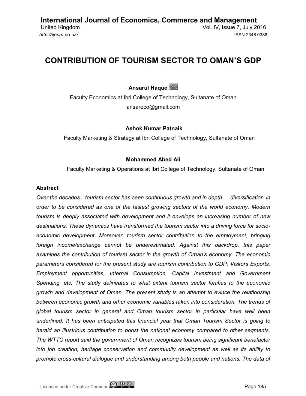 Contribution of Tourism Sector to Oman's