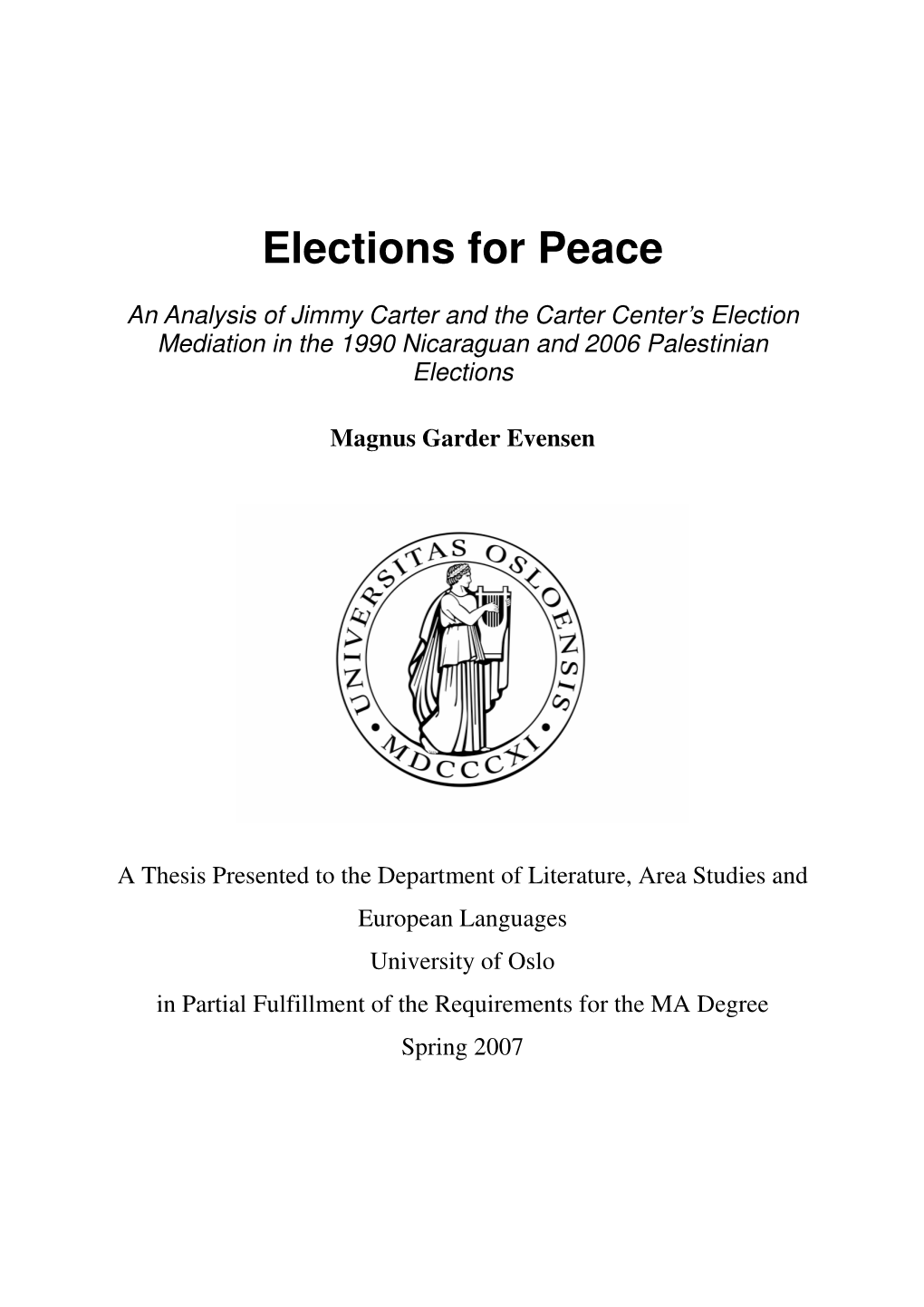 Elections for Peace