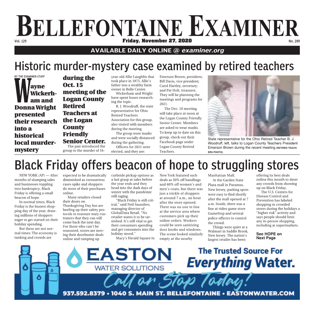 BELLEFONTAINE EXAMINER ONLINE @ Examiner.Org HUBBARD PUBLISHING CO