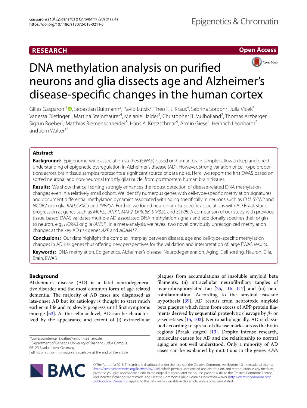 DNA Methylation Analysis on Purified Neurons and Glia Dissects Age And