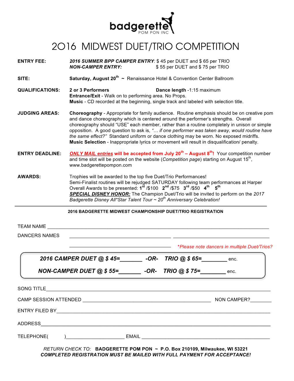 2O16 Midwest Duet/Trio Competition