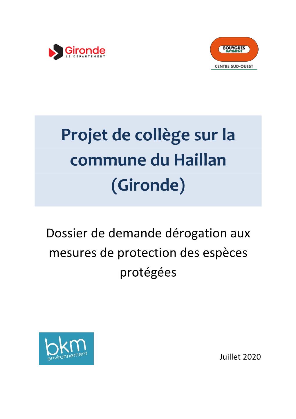 Projet De Collège Sur La Commune Du Haillan (Gironde)