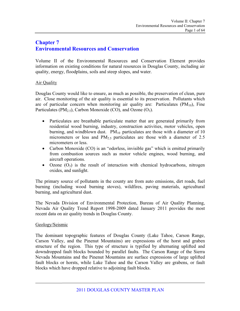 Chapter 7 Environmental Resources and Conservation Page 1 of 64