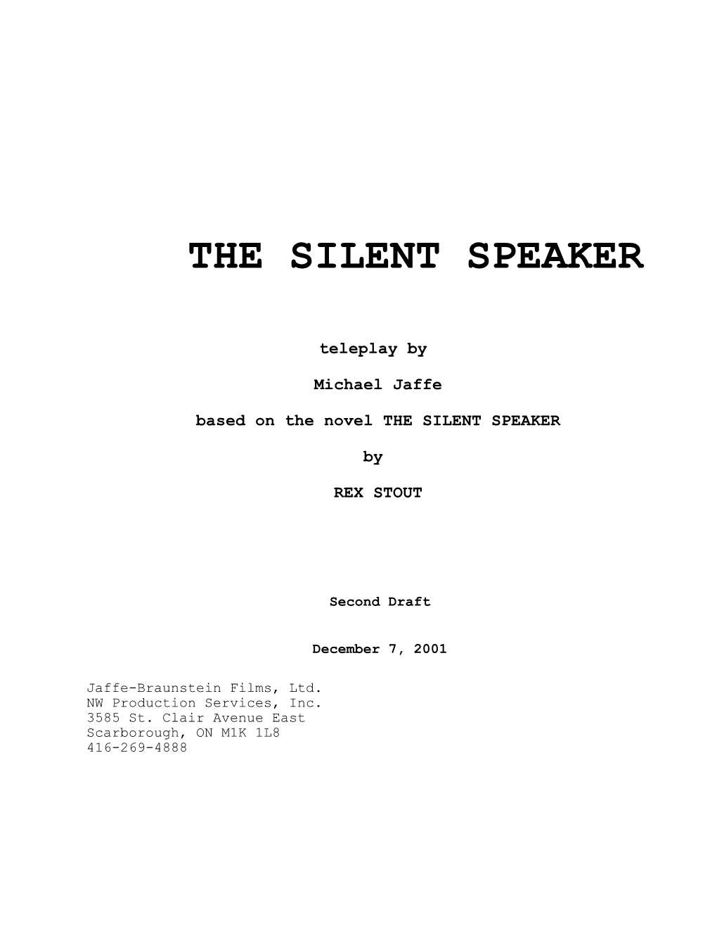 The Silent Speaker
