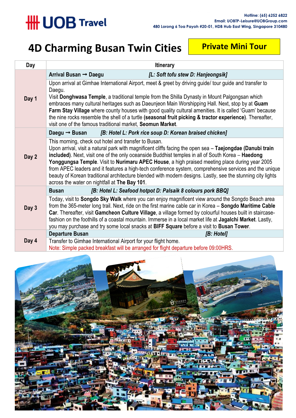 4D Charming Busan Twin Cities Private Mini Tour